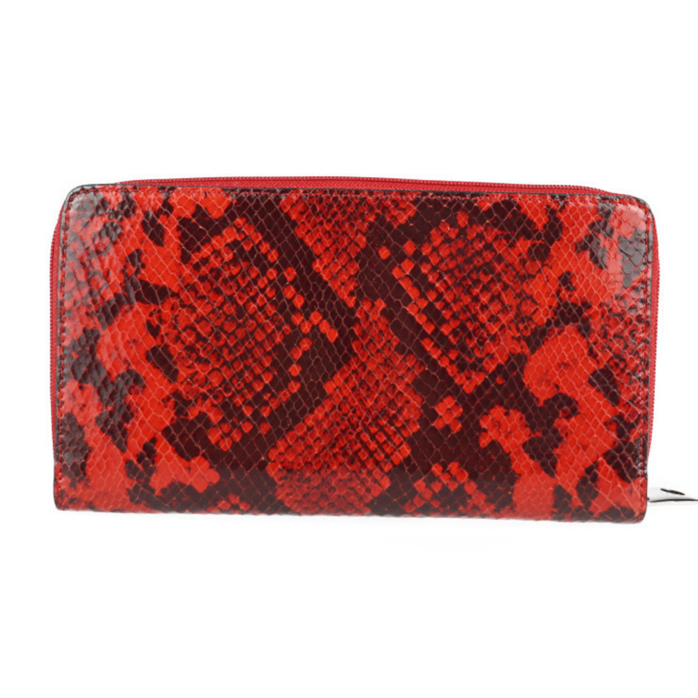 Celine Long Python Embossed Red Wallet Leather - image 3